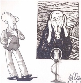 Egyptian cartoon, scream 