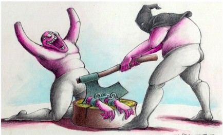 Romania cartoon, freedom & penalty