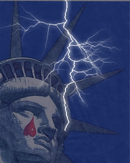 Liberty statue tears